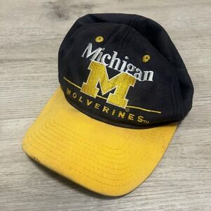 Michigan Wolverines NCAA Blue Yellow Vintage 90s‎ Snapback Hat